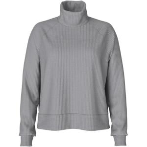 THE NORTH FACE Women’s Long Sleeve Mock Neck Chabot Shirt | Cotton Thermal Shirt With Raglan Sleeves & Funnel Neck(Meld Grey)