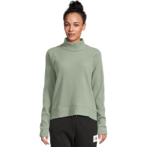 THE NORTH FACE Women’s Long Sleeve Mock Neck Chabot Shirt | Cotton Thermal Shirt With Raglan Sleeves & Funnel Neck(Slate Moss)