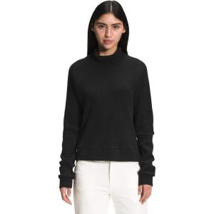 THE NORTH FACE Women’s Long Sleeve Mock Neck Chabot Shirt | Cotton Thermal Shirt With Raglan Sleeves & Funnel Neck(Tnf Black)