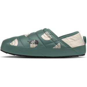 THE NORTH FACE Women’s Thermoball Traction Mule V Winter Shoe | Insulated & Water Repellent, Rubber Outsole(Dark Sage Next Gen Logo Print/Gardenia White)