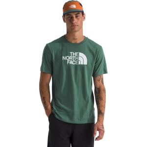 The North FACE Mens Core Half Dome Short-Sleeve Tee | Regular Fit Cotton Shirt with Graphic Design & Ribbed Collar(Duck Green/Tnf White)