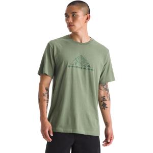 The North Face Mens Evolution MTN Base Short-Sleeve Tee | Cotton Shirt with a Graphic Design, Set in Sleeves, Ribbed Collar(Bark Mist)
