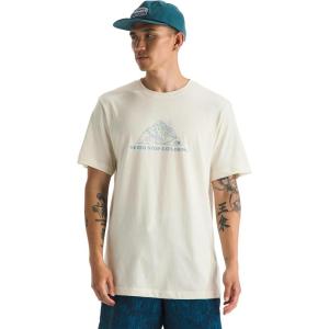 The North Face Mens Evolution MTN Base Short-Sleeve Tee | Cotton Shirt with a Graphic Design, Set in Sleeves, Ribbed Collar(White Dune)
