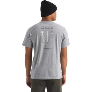 The North Face Mens Evolution Sketch Logo Short-Sleeve Tee | Cotton Shirt with a Logo Graphic(Tnf Pale Grey Heather)