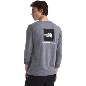 The North Face Mens Long Sleeve Box NSE Tee(Tnf Mid Grey Heather)