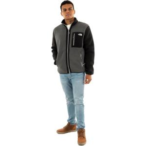The North Face Men’s Yumiori Full Zip Jacket Lightweight Fleece Coat with Embroidered Logo, Secure Zip Pockets(Anthracite Grey/Tnf Black/Monument Grey)