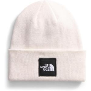 The North Face Unisex-Adult Big Box Beanie | Oversize Box Logo Patch, Deep Fit, Cuffed Design, Sustainable Fabric(White Dune)
