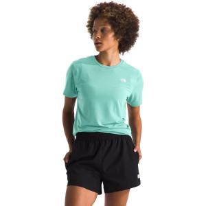 The North Face Womens Adventure Tee | Short-Sleeve Crewneck with Moisture Wicking Fabric, Set-in Sleeves(Bright Foam)