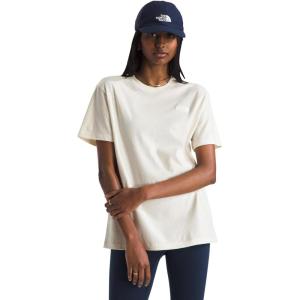 The North Face Womens Evolution Simple Dome Relaxed Short-Sleeve Tee | Cotton T-Shirt with Classic Embroidered Logo(White Dune)