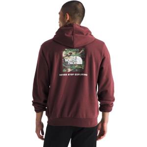 The North Face mens Evolution Box Camo Fill Hoodie | Sweatshirt With 2 Piece Hood, Adjustable Drawcord, Kangaroo Hand Pocket(Sumac)
