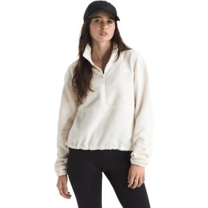 The North Face womens Glacier Fleece Half Zip Short Jacket(White Dune)