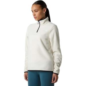 The North Face womens Glacier Fleece Quarter Zip Jacket(White Dune)