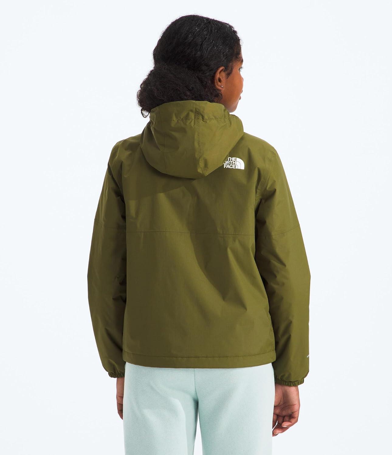 imageTHE NORTH FACE Girls Warm Antora Rain Jacket Waterproof Breathable Heatseeker Insulation Hood Zip PocketsForest Olive