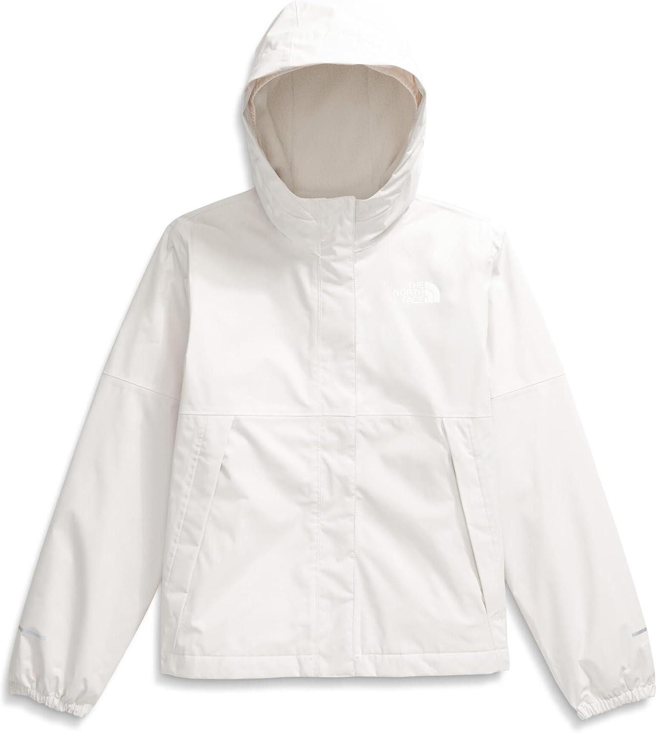 imageTHE NORTH FACE Girls Warm Antora Rain Jacket Waterproof Breathable Heatseeker Insulation Hood Zip PocketsWhite Dune