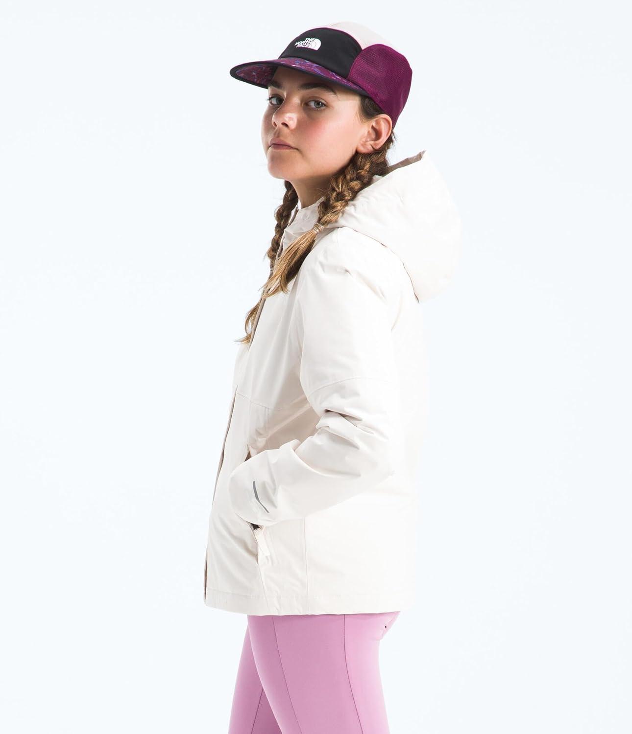imageTHE NORTH FACE Girls Warm Antora Rain Jacket Waterproof Breathable Heatseeker Insulation Hood Zip PocketsWhite Dune