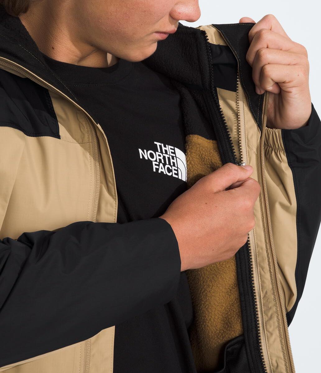 imageTHE NORTH FACE Teen Antora Triclimate Jacket Waterproof Shell Inner Fleece Layer Adjustable Hood With Rain Guard TunnelKhaki Stone