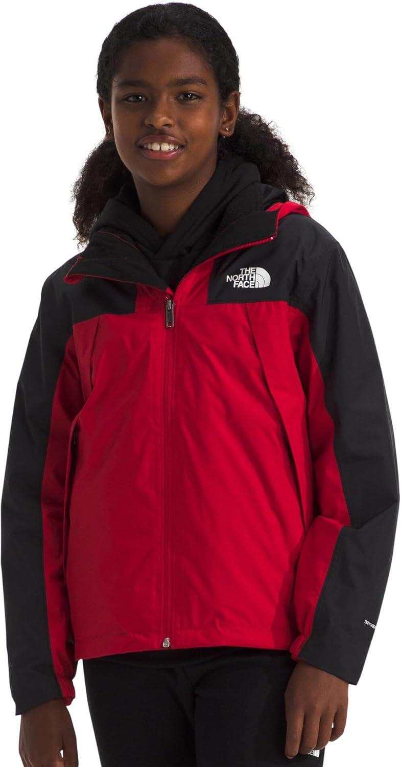 imageTHE NORTH FACE Teen Antora Triclimate Jacket Waterproof Shell Inner Fleece Layer Adjustable Hood With Rain Guard TunnelTnf Red