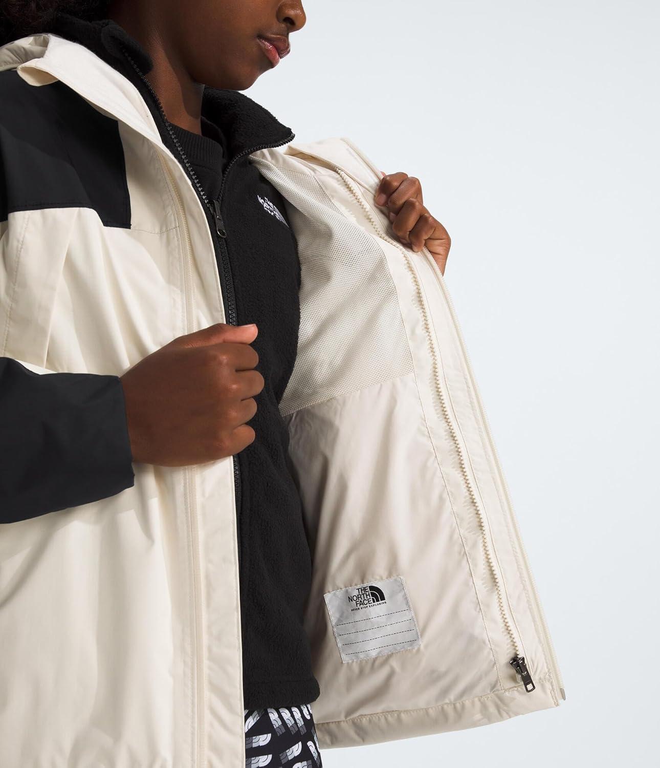 imageTHE NORTH FACE Teen Antora Triclimate Jacket Waterproof Shell Inner Fleece Layer Adjustable Hood With Rain Guard TunnelWhite Dune