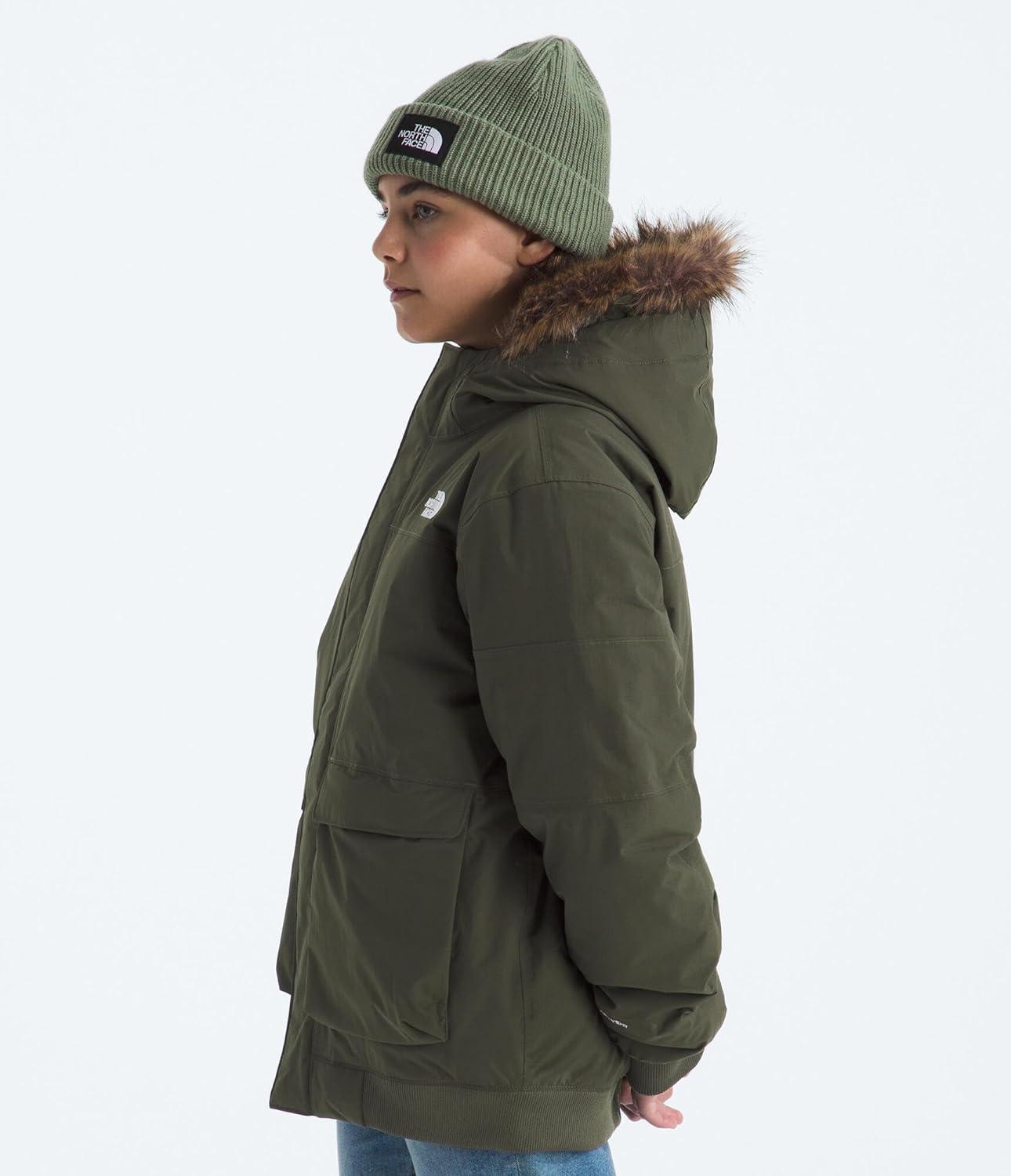 imageTHE NORTH FACE Teen McMurdo Hooded Jacket Waterproof Waterfowl Down Insulation Relaxed FitNew Taupe Green