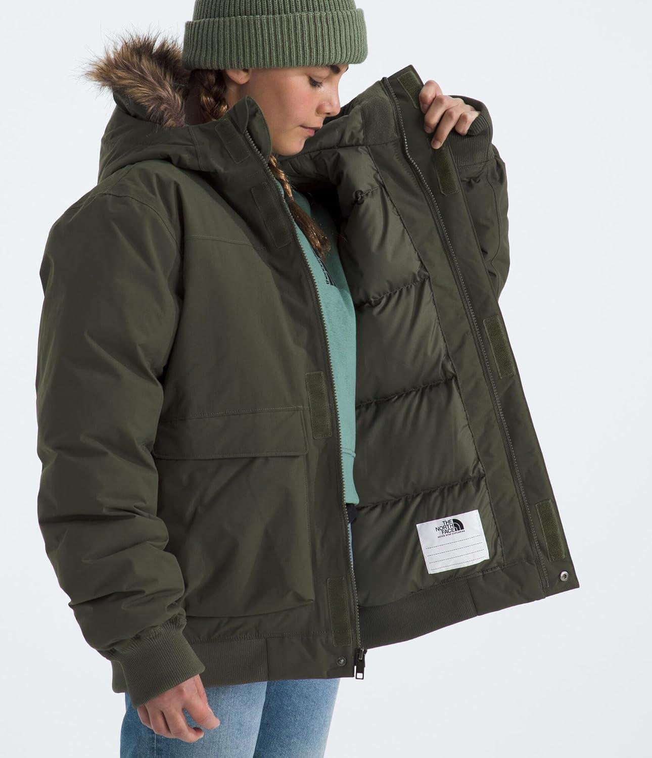 imageTHE NORTH FACE Teen McMurdo Hooded Jacket Waterproof Waterfowl Down Insulation Relaxed FitNew Taupe Green