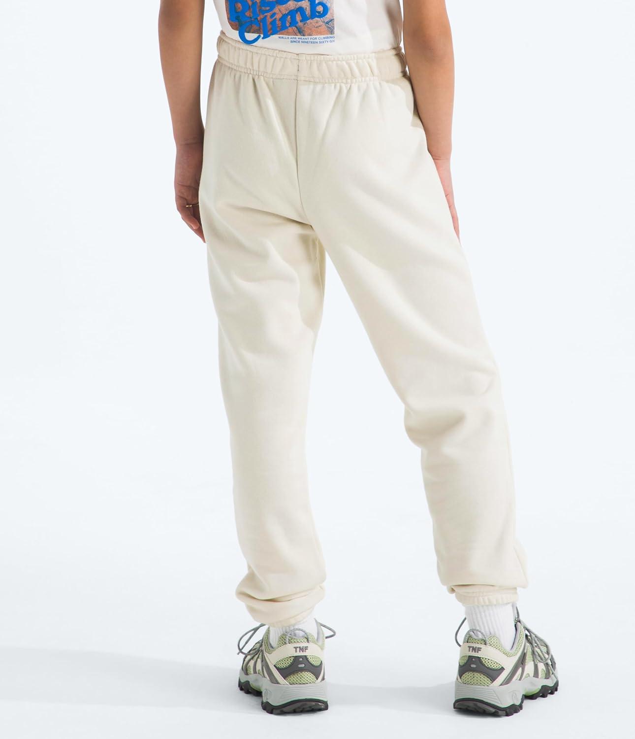 imageThe North FACE Teen Evolution EMB Pant Casual Sweatpants for Boys ampamp Girls with Adjustable Drawcord Waistband Hand PocketsWhite Dune