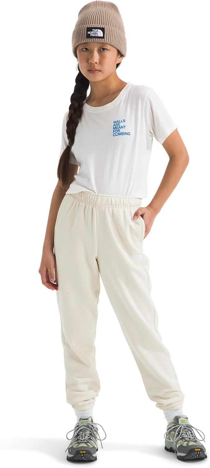 imageThe North FACE Teen Evolution EMB Pant Casual Sweatpants for Boys ampamp Girls with Adjustable Drawcord Waistband Hand PocketsWhite Dune