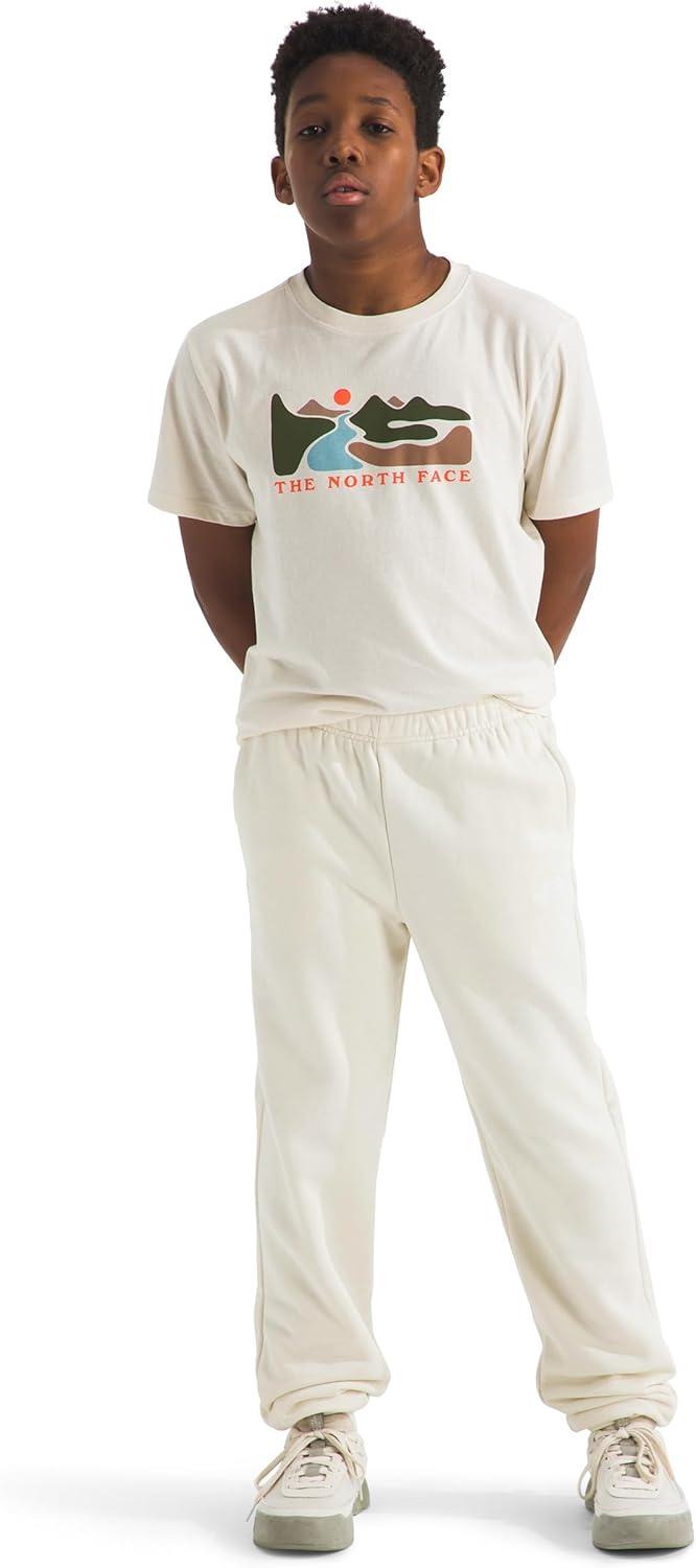 imageThe North FACE Teen Evolution EMB Pant Casual Sweatpants for Boys ampamp Girls with Adjustable Drawcord Waistband Hand PocketsWhite Dune