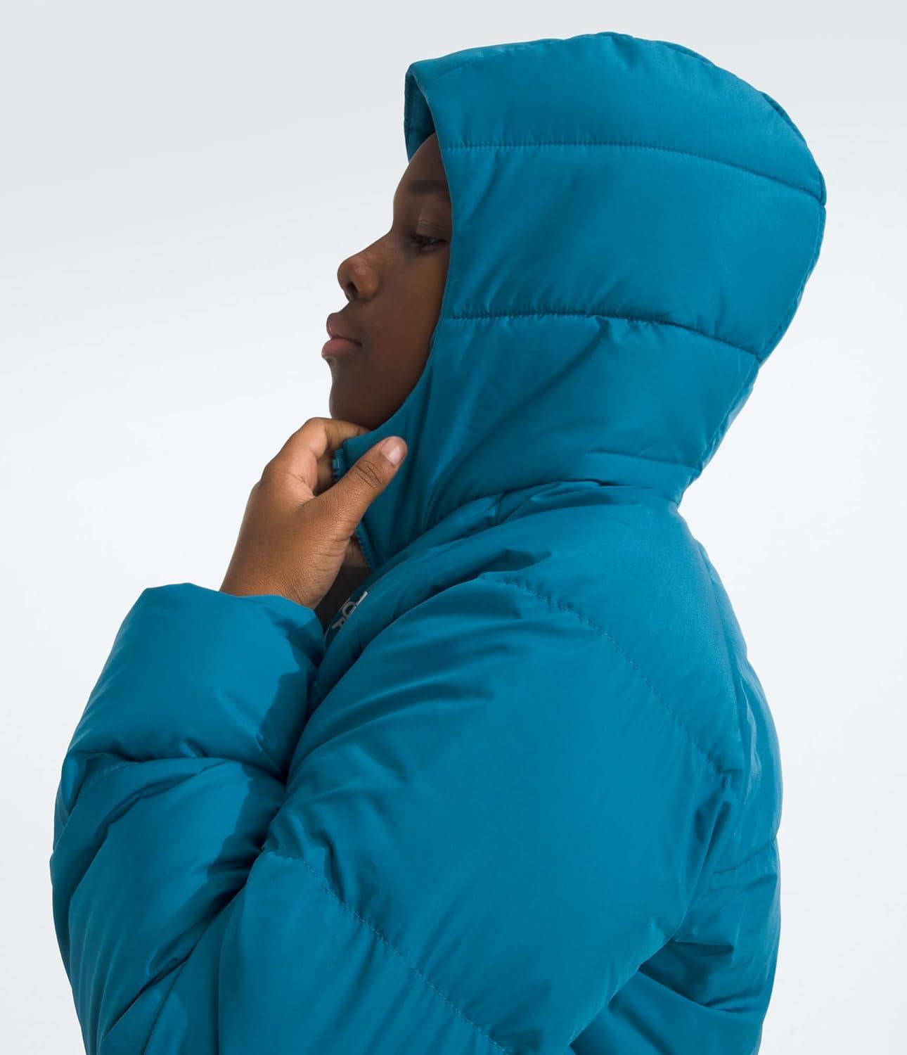 imageThe North Face Boys Down Hooded Jacket Water Repellent 600 Fill Recycled Waterfowl Down Zip PocketsDusk Blue