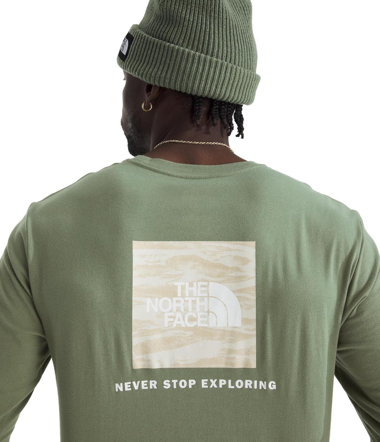 imageThe North Face Mens Evolution Light Ink Box NSE LongSleeve TeeBark Mist Light Refractions Print