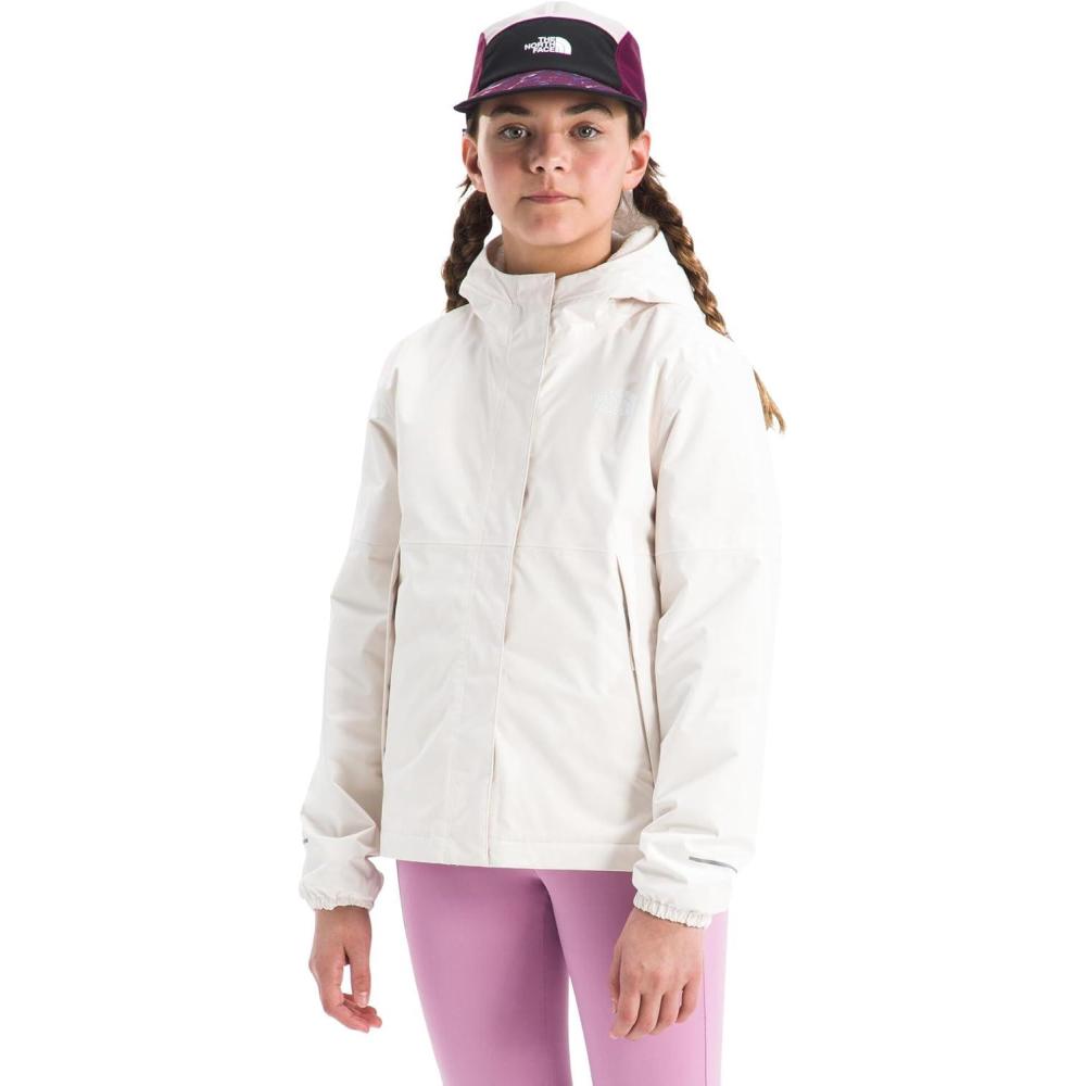 imageTHE NORTH FACE Girls Warm Antora Rain Jacket Waterproof Breathable Heatseeker Insulation Hood Zip PocketsWhite Dune