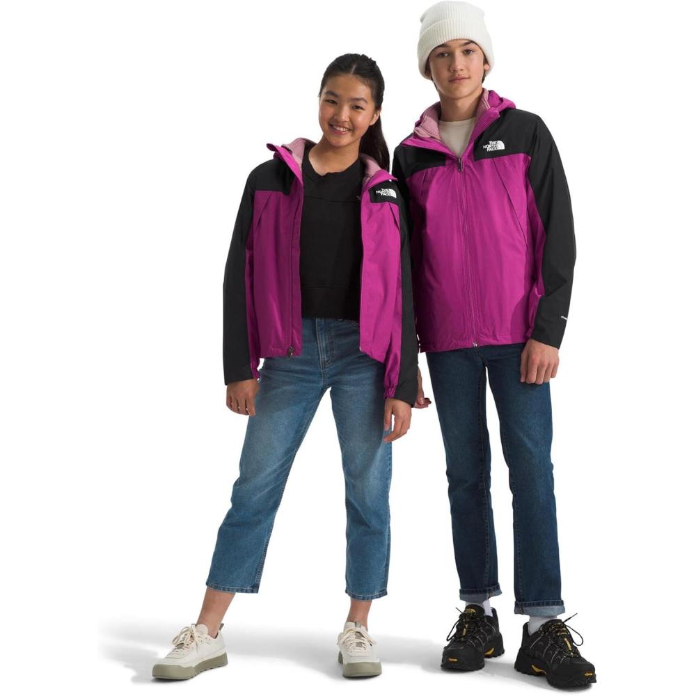 imageTHE NORTH FACE Teen Antora Triclimate Jacket Waterproof Shell Inner Fleece Layer Adjustable Hood With Rain Guard TunnelDeep Mulberry