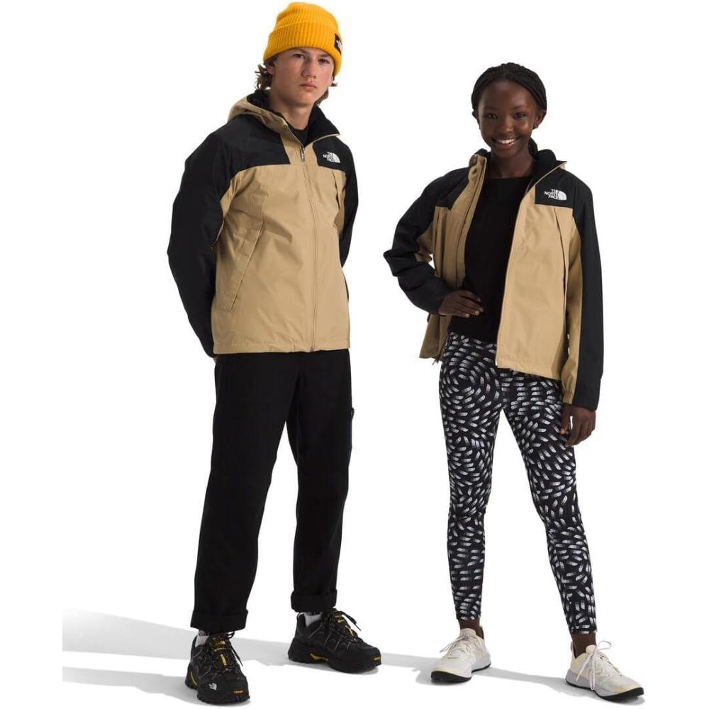 imageTHE NORTH FACE Teen Antora Triclimate Jacket Waterproof Shell Inner Fleece Layer Adjustable Hood With Rain Guard TunnelKhaki Stone