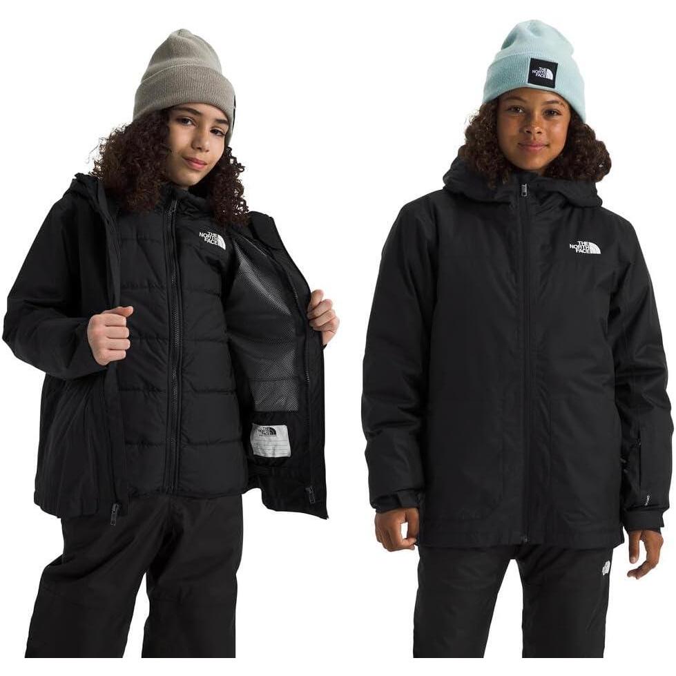 imageTHE NORTH FACE Teen Freedom Triclimate Jacket Heatseeker Insulation ampamp Water Repellent Helmet Compatible Hood Goggle WipeTnf Black