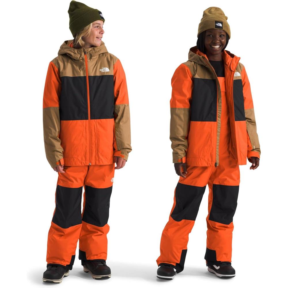 imageTHE NORTH FACE Teen Freedom Triclimate Jacket Heatseeker Insulation ampamp Water Repellent Helmet Compatible Hood Goggle WipeTnf Orange