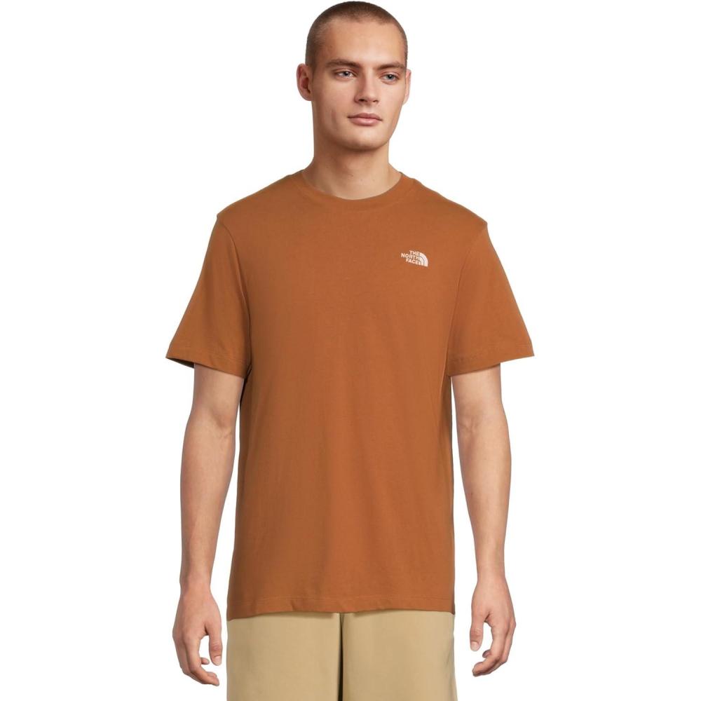 imageThe North Face Mens Evolution Simple Dome ShortSleeve Tee Standard ampamp Big Size Cotton Shirt with The Classic LogoBurnt Umber