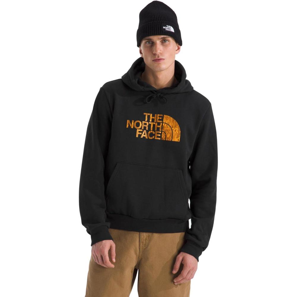 imageThe North Face mens Evolution Regenerative Ink Half Dome HoodieTnf BlackSummit Gold Regenerative Ink Print