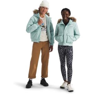 THE NORTH FACE Teen McMurdo Hooded Jacket | Waterproof, Waterfowl Down Insulation, Relaxed Fit(Muted Pine)