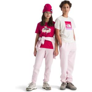 The North FACE Teen Evolution EMB Pant | Casual Sweatpants for Boys & Girls with Adjustable Drawcord Waistband, Hand Pockets(Pale Blossom)