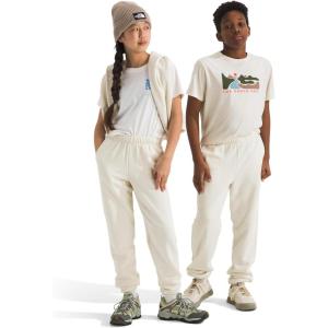 The North FACE Teen Evolution EMB Pant | Casual Sweatpants for Boys & Girls with Adjustable Drawcord Waistband, Hand Pockets(White Dune)
