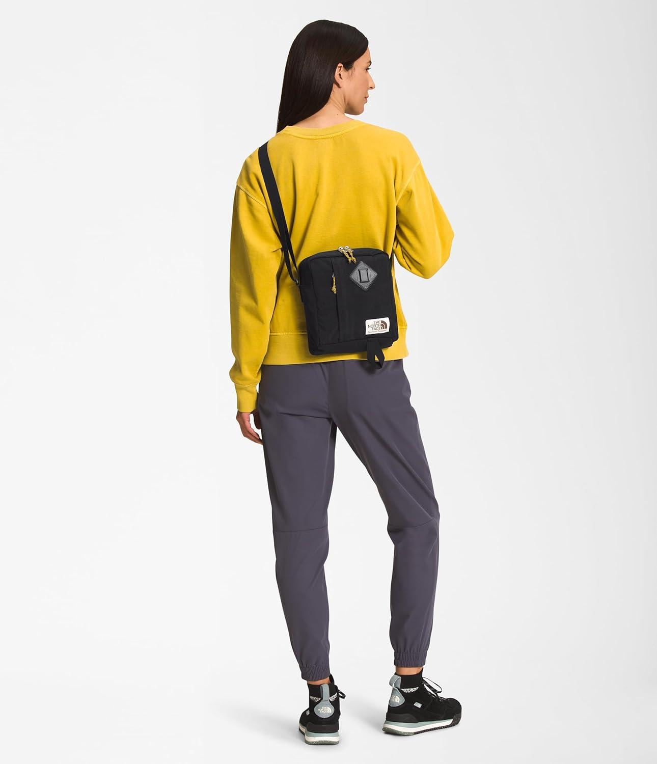imageTHE NORTH FACE Berkeley Crossbody Bag Adjustable Strap Waterrepellent Finish Internal Divider ampamp External PocketTnf BlackMineral Goldnpf