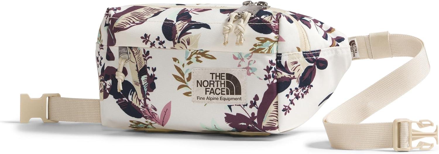 imageTHE NORTH FACE Berkeley Lumbar Bag Waterrepellent Fanny Pack for Men ampamp Women External Pocket ampamp Adjustable StrapWhite Dune Leaf Toss Print