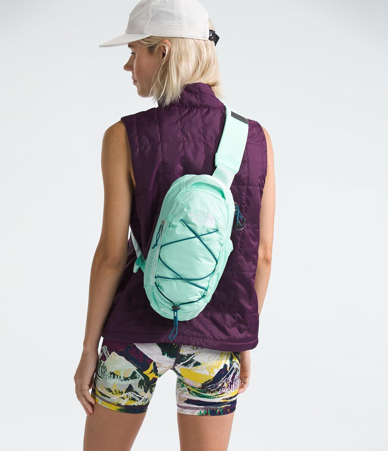 imageTHE NORTH FACE Borealis SIing Bag Crossbody Adjustable Strap Water Repellent Finish Multiple Compartments Tablet SleeveCrater AquaBlue Moss