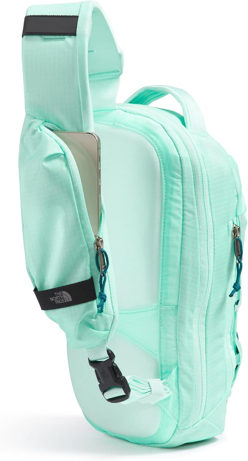 imageTHE NORTH FACE Borealis SIing Bag Crossbody Adjustable Strap Water Repellent Finish Multiple Compartments Tablet SleeveCrater AquaBlue Moss