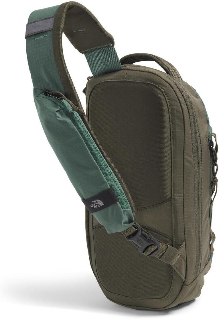 imageTHE NORTH FACE Borealis SIing Bag Crossbody Adjustable Strap Water Repellent Finish Multiple Compartments Tablet SleeveDuck GreenNew Taupe Green