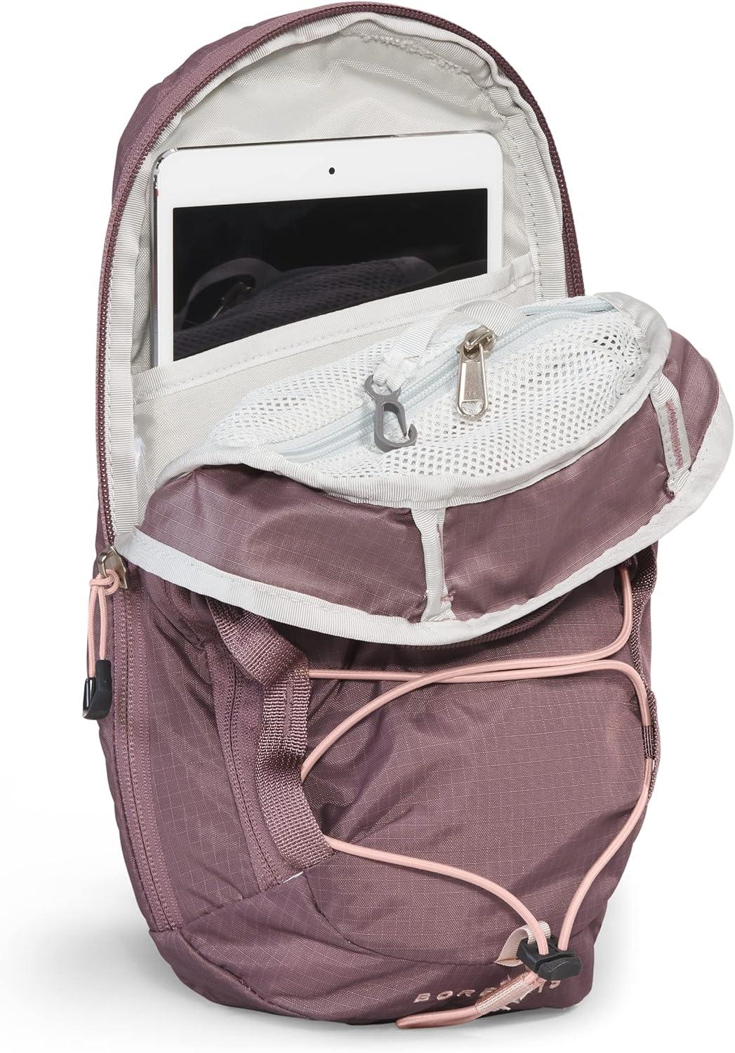 imageTHE NORTH FACE Borealis SIing Bag Crossbody Adjustable Strap Water Repellent Finish Multiple Compartments Tablet SleeveFawn GreyPink Moss