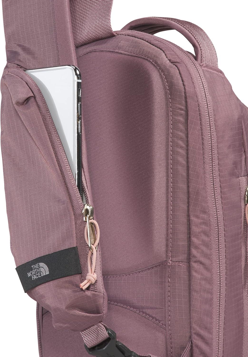 imageTHE NORTH FACE Borealis SIing Bag Crossbody Adjustable Strap Water Repellent Finish Multiple Compartments Tablet SleeveFawn GreyPink Moss