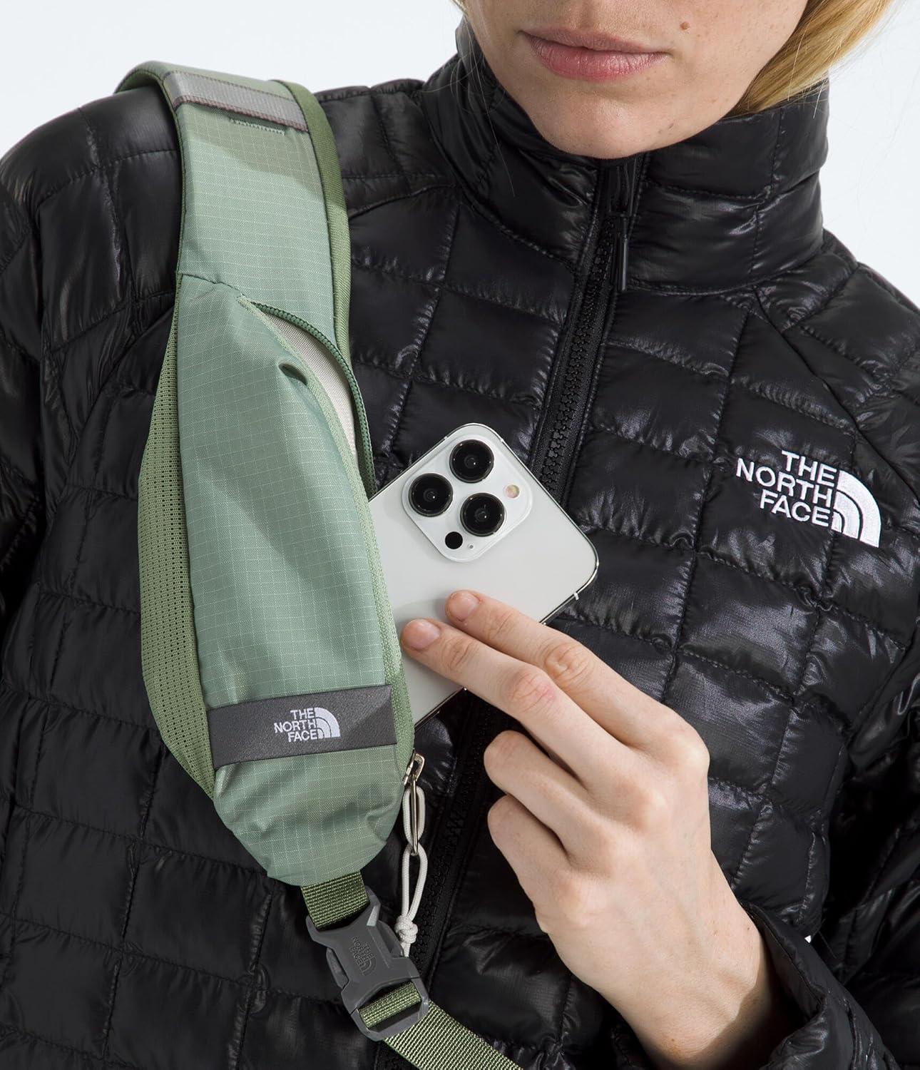 imageTHE NORTH FACE Borealis SIing Bag Crossbody Adjustable Strap Water Repellent Finish Multiple Compartments Tablet SleeveSlate MossBark Mist