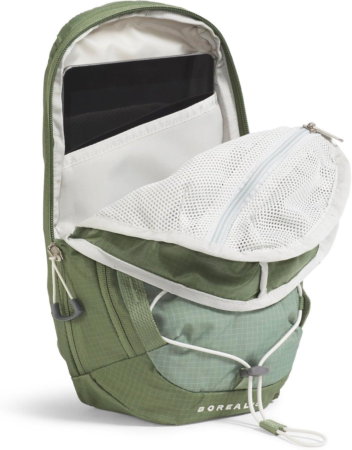 imageTHE NORTH FACE Borealis SIing Bag Crossbody Adjustable Strap Water Repellent Finish Multiple Compartments Tablet SleeveSlate MossBark Mist