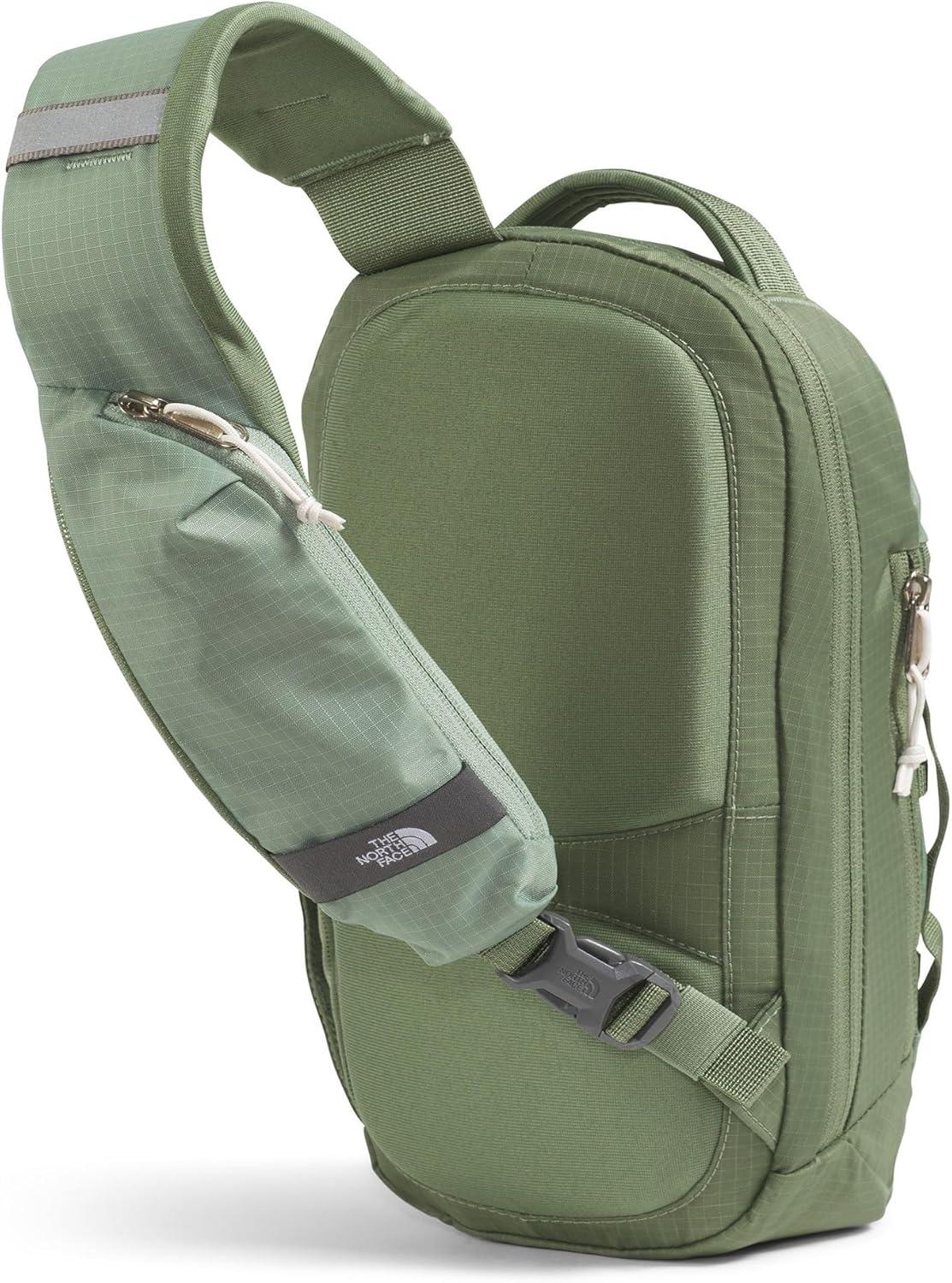 imageTHE NORTH FACE Borealis SIing Bag Crossbody Adjustable Strap Water Repellent Finish Multiple Compartments Tablet SleeveSlate MossBark Mist