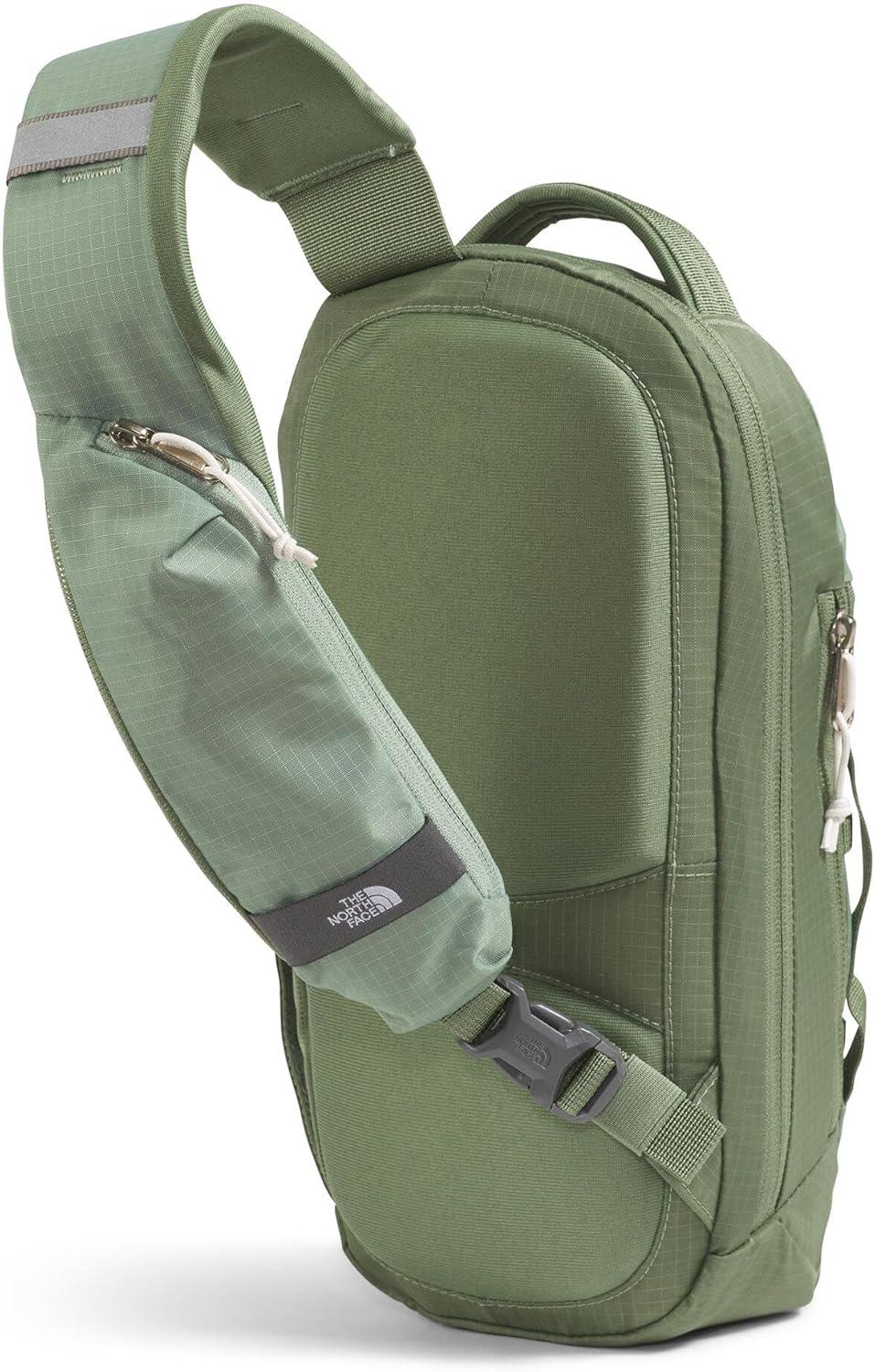 imageTHE NORTH FACE Borealis SIing Bag Crossbody Adjustable Strap Water Repellent Finish Multiple Compartments Tablet SleeveSlate MossBark Mist